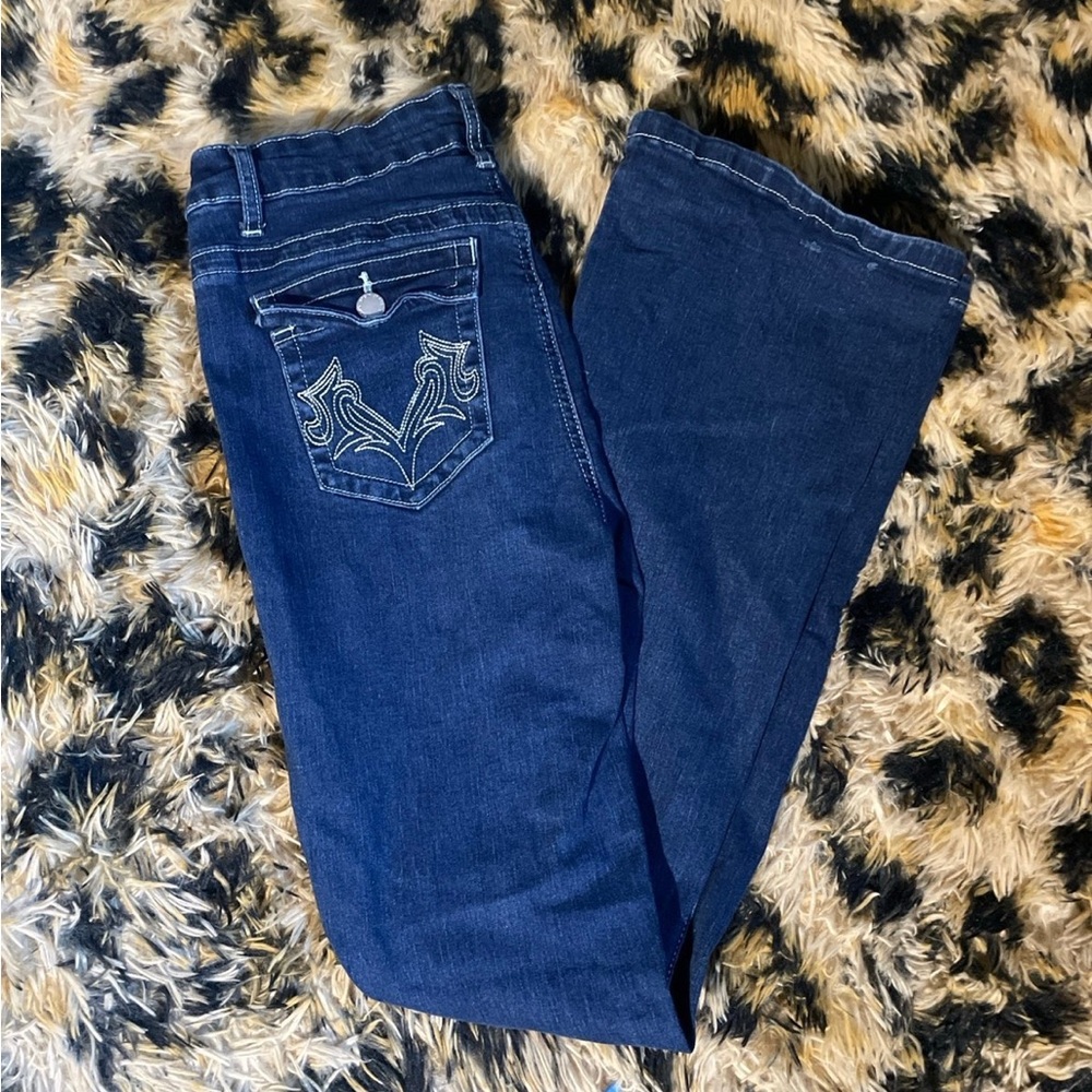 SHEIN Boot cut embroidery jeans